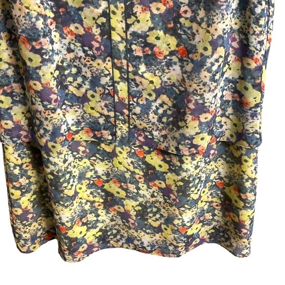 CAbi Positano Tunic Top SZ S Sleeveless Chiffon Multi-color Flower Floral - Picture 6 of 14